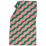 Jotex Zelena/rožnata bombažna brisača 90x150 cm Waves – | Shoptok.si