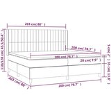  Krevet box spring s madracem LED plavi 200x200 cm od tkanine | shoptok.hr