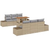 vidaXL set vrtnega kavča s blazinami Bež Poli Ratan, (22091651) | Shoptok.si