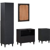  Set ormarića za kupaonicu s ladicama 4 pcs Čvrsto drvo manga | shoptok.hr