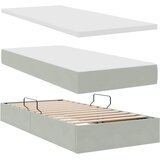  LED krevet za pohranu s madracem Svjetlosiva 90 x 200 cm Baršun | shoptok.hr
