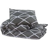  Set posteljine za poplun sivi 260 x 240 cm pamučni | shoptok.hr