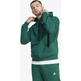 Adidas Dukserica za muškarce, boja: zelena, s kapuljačom, s aplikacijom