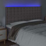  LED posteljno vzglavje sivo 160x5x118/128 cm umetno usnje, (20951592) | Shoptok.si