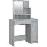  Set toaletnog stolića siva boja hrasta LED konstruirano drvo 86.5 x 35 x 136 cm | Shoptok.si