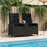  Rekreativna klupa s stolom Crna 126 x 65 x 112 cm poliratan | shoptok.hr