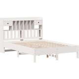 vidaXL Krevet s regalom z knjige bez madraca bijeli 150x200cm borovina | shoptok.hr