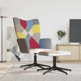 vidaXL stol za sproščanje s stolčkom večbarvno blago | Shoptok.si