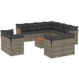 vidaXL 12-dijelni set vrtnih sofa od poliratana s jastucima sivi | shoptok.hr
