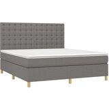  Krevet box spring s madracem LED tamnosivi 160x200 cm tkanina | shoptok.hr