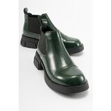 LuviShoes CAFUNE Green Patent Leather Women's Boots Cene