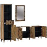  Set namještaja za kupaonicu Zidne 4 pcs Smeđa Čvrsto drvo manga | Eponuda.com