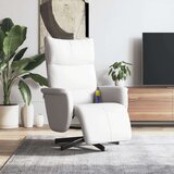  Masažni naslonjač od umjetne kože s osloncem za noge bijeli | shoptok.hr