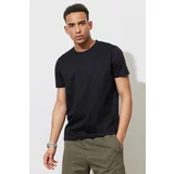 ALTINYILDIZ CLASSICS Men's Black Slim Fit Slim Fit Crew Neck 100% Cotton Short Sleeve T-Shirt