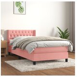 vidaXL Box spring krevet s madracem ružičasti 100x200 cm baršunasti | shoptok.hr