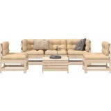 vidaXL 6-dijelni set vrtnih sofa od masivne borovine Cijene