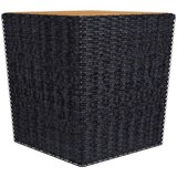  3-dijelni bistro set od poliratana i bagremovog drva crni | shoptok.hr