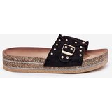 Boto Women's Platform Sandals With Buckle And Studs Black Nusithia | shoptok.hr