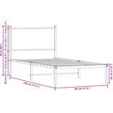  Metalni okvir kreveta bez madraca boja hrasta sonome 75x190 cm | shoptok.hr