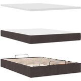  Otomanska postelja z vzmetnico & LEDs rjav 140x190 cm blago, (22011799) | Shoptok.si