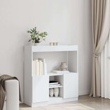 vidaXL Visoka omara bela 92x33x100 cm inženirski les | Shoptok.si