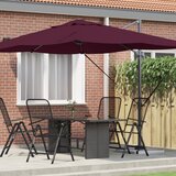vidaXL Senčilo z ročico Bordeaux rdeča Poliester, Jeklo Veliko | Shoptok.si