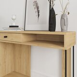 Marckeric Stranska mizica z mizno ploščo v hrastovem dekorju v naravni barvi 35x100 cm Saturne – | Shoptok.si