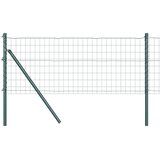vidaXL Evropska ograja z 13 stebri 0.6x50 m galvanizirano jeklo zelena | Shoptok.si