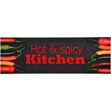 vidaXL Kuhinjska preproga pralna z napisom Hot & Spicy 60x300 cm Cene