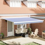 vidaXL Ručna uvlačiva tenda Plava i bijela 450x300 cm Cijene