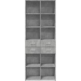  Visoka komoda boja betona 70x42,5x185 cm od konstruiranog drva | shoptok.hr