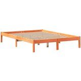 vidaXL Knjižna postelja brez vzmetnice vošč. rjava 150x200 cm borovina | Shoptok.si