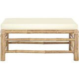 Maison Chic Vrtni stolček - Vrtni stoli za noge s kremno belo blazino bambus JS918, (21877454) | Shoptok.si