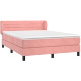  Krevet s oprugama i madracem ružičasti 140x190 cm baršunasti | shoptok.hr