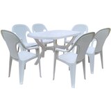Sanja Ippi Baštenski set Valentina, Sto + 6 stolica, Beli Cene