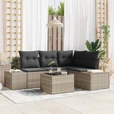  Sjedeća garnitura za vrt 5 kom. Svijetlo siva poliratan Svjetlosiva 209 x 154 x 85 cm | shoptok.hr