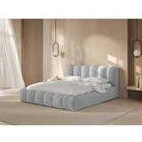 Micadoni Svijetlo sivi tapecirani bračni krevet s prostorom za odlaganje s podnicom 200x200 cm Lupine – | shoptok.hr