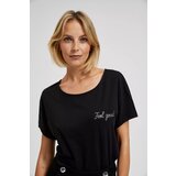 Moodo Blouse with black inscription - black | ePonuda.com
