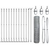 vidaXL heksagonalna ograja 0,4x25 m, ograjni stebri 13 kos Ø32mm 50cm | Shoptok.si