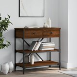 Maison Chic konzolna miza - miza ob steni rjav hrast 75x34,5x75 cm inženirski les, (21785961) | Shoptok.si