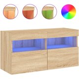  Zidni TV ormarić s LED svjetlima boja hrasta 80x30x40 cm | Eponuda.com