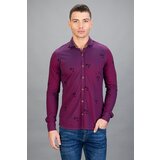 Slim Fit Štampani Bordo Košulja - Bordo, L, košulja, Slim fit | ePonuda.com