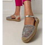 D/CEO Silver perforated espadrille sandals Santos | shoptok.hr