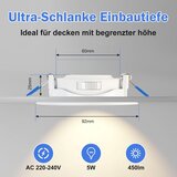 HEROMIND komplet 6 ultra ploskih vgradnih zatemnljivih led reflektorjev | Shoptok.si