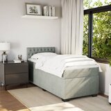 Box spring krevet s madracem svjetlosivi 90x190 cm baršunasti | shoptok.hr