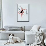  Plakat - Illustration of a Woman with a Ribbon - Artistic Gymnastics 60x90 Crni okvir | shoptok.hr