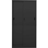vidaXL Pisarniška omara z drsnimi vrati antracitna 90x40x180 cm jeklo | Shoptok.si