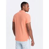 Ombre Men's BASIC single color pique knit polo shirt - peach | Shoptok.si
