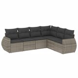  6-dijelni set vrtnih sofa od poliratana s jastucima sivi | shoptok.hr