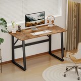  Radni stol računalni stol s čeličnim okvirom uredski stol PC stol 120x60x76cm rustikalna smeđa + crna | shoptok.hr